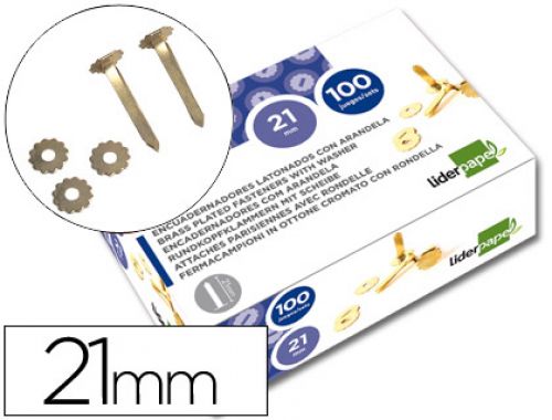 Ataches encadernacao liderpapel, com aro, caixa de 100, 21 mm , Liderpapel , 2848 , 8423473028487